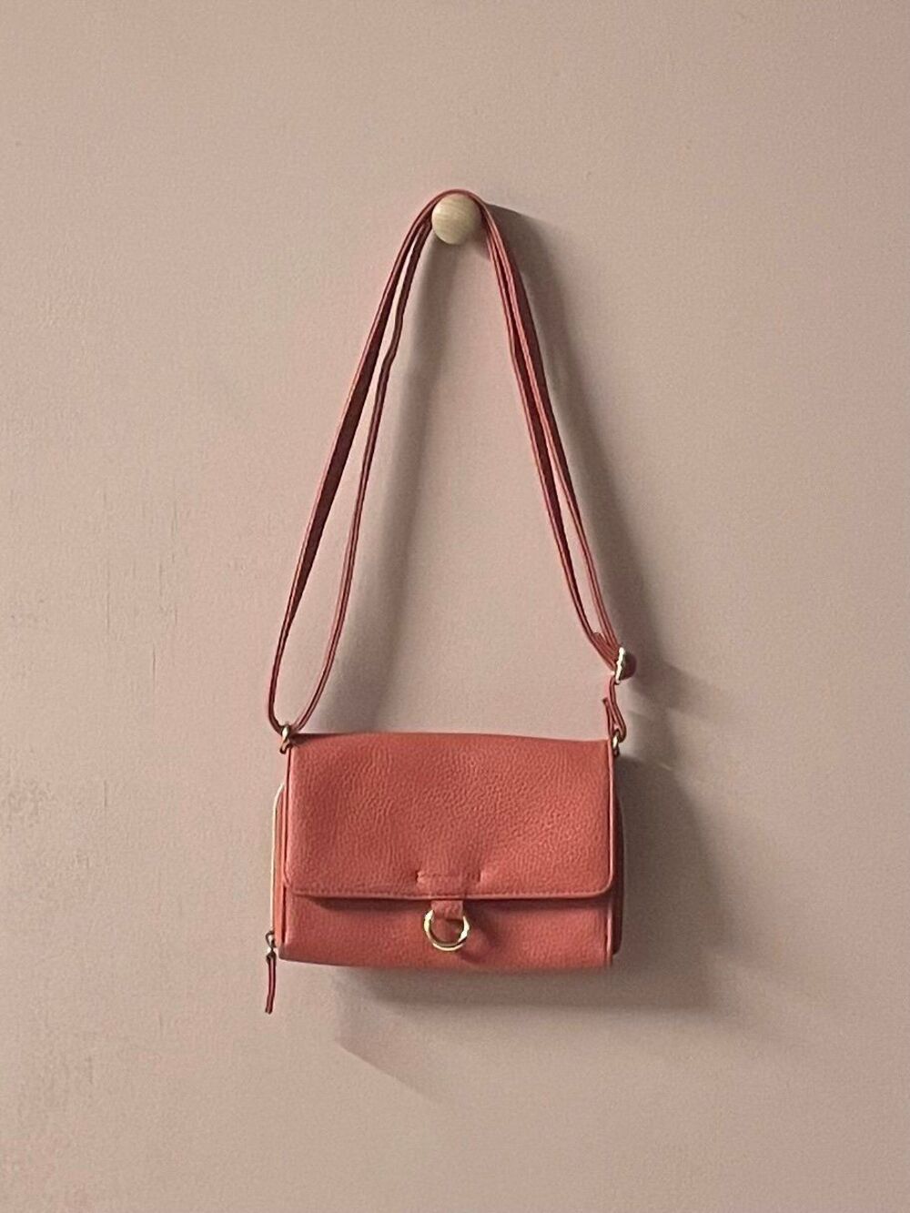 Coral Pink Crossbody Bag